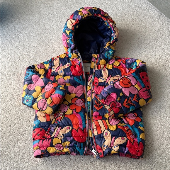 next Other - Next Blue Puffer Jacket with Colorful Patch
